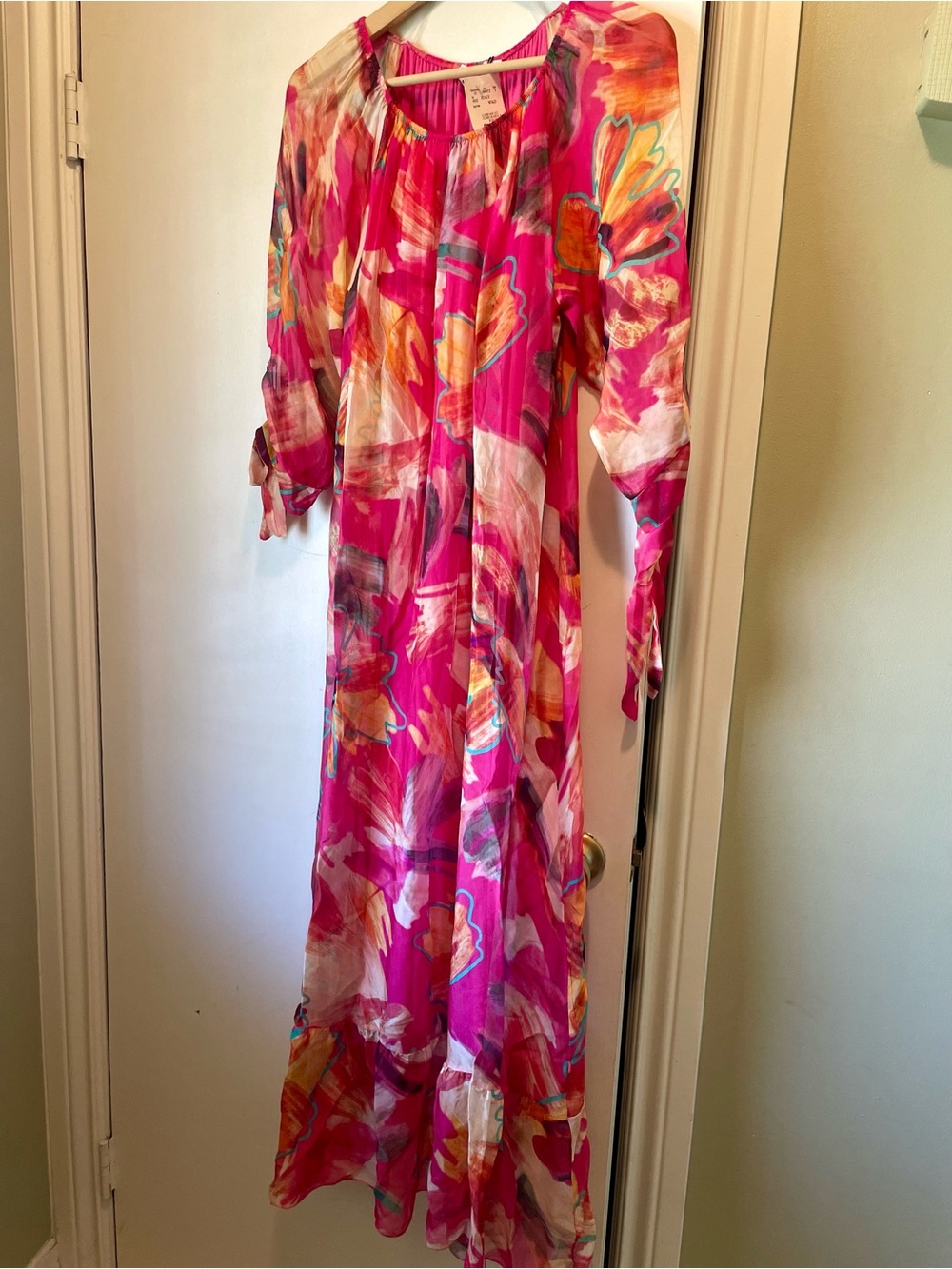 NWT Pink Floral Maxi Dress, Size Medium